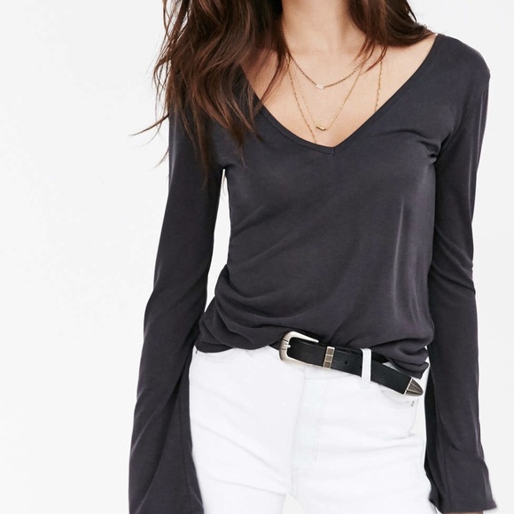 Silence and Noise Deep V Long Sleeve Shirt - Picture 1 of 6